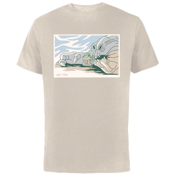 Star Wars Grogu and Rancor Nap Time - Short Sleeve Cotton T-Shirt for Adults - Customized-Natural
