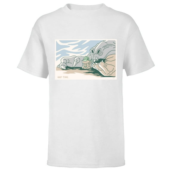 Star Wars Grogu and Rancor Nap Time - Short Sleeve T-Shirt for Kids - Customized-White
