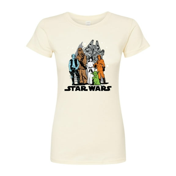 Star Wars - Luke, Leia, Yoda Group - Juniors Fitted Tee