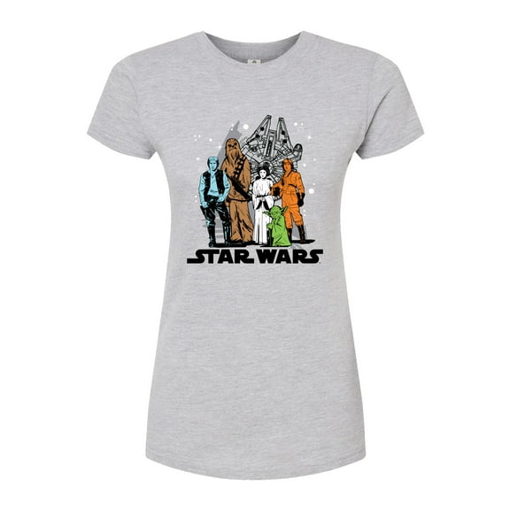 Star Wars - Luke, Leia, Yoda Group - Juniors Fitted Tee