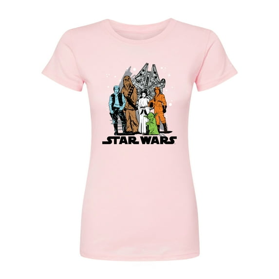 Star Wars - Luke, Leia, Yoda Group - Juniors Fitted Tee
