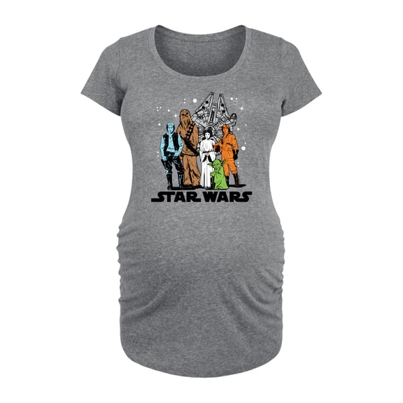Star Wars - Luke, Leia, Yoda Group - Maternity Scoop Neck Tee