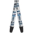 thumbnail image 1 of Star Wars Guitar Strap, Star Wars R2D2 Bounding Parts White Black Blue Gray Red, 2 Inches Wide, 1 of 5
