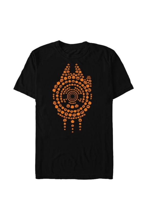 Halloween Millennium Falcon Pumpkins - Short Sleeve Blended T-Shirt for Adults - Customized-Black