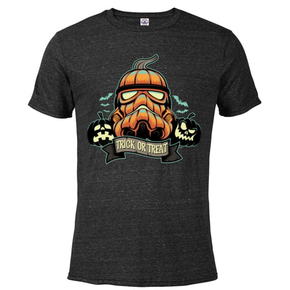 Star Wars Halloween Stormtrooper Jack-o’-Lantern Pumpkin - Short Sleeve Blended T-Shirt for Adults - Customized-Black Snow Heather