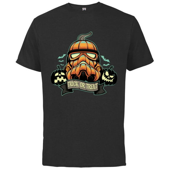 Star Wars Halloween Stormtrooper Jack-o’-Lantern Pumpkin - Short Sleeve Cotton T-Shirt for Adults - Customized-Black