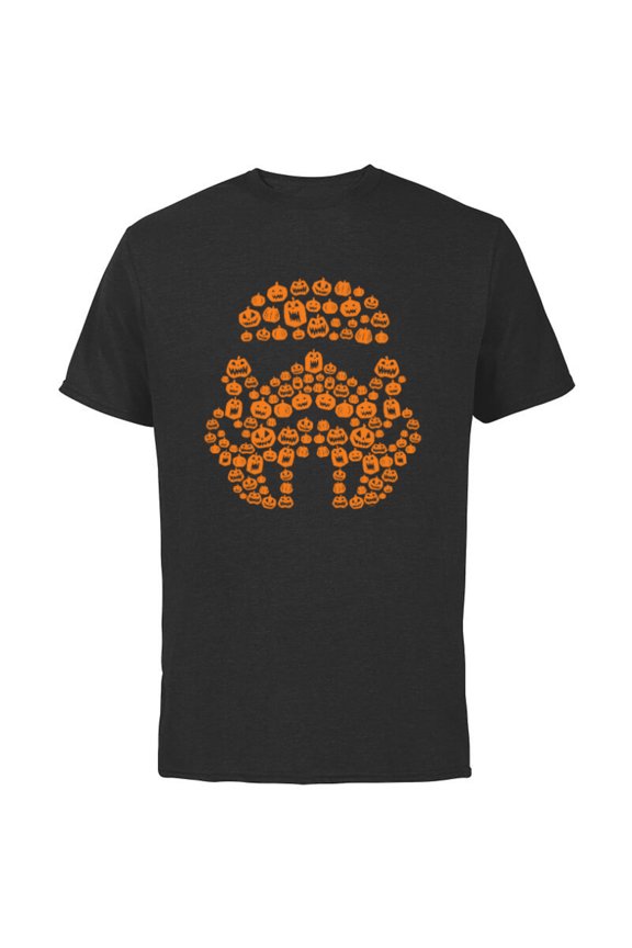 Halloween Stormtrooper Jack-o’-Lantern Pumpkins - Short Sleeve Cotton T-Shirt for Adults - Customized-Black