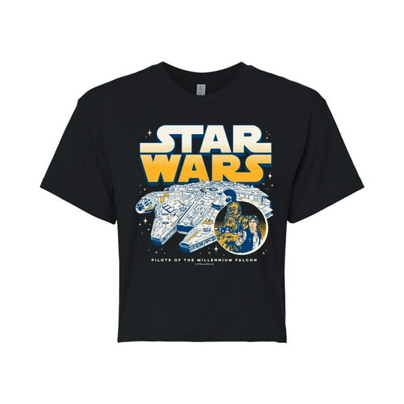 Star Wars - Han Chewy Millennium Falcon - Juniors Cropped Tee