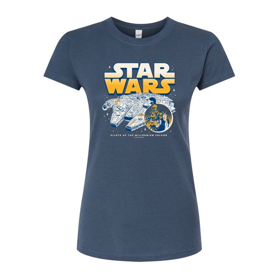 Star Wars - Han Chewy Millennium Falcon - Juniors Fitted Tee