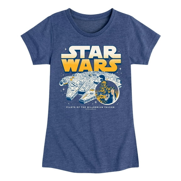 Star Wars - Han Chewy Millennium Falcon - Toddler And Youth Girls Fitted Short Sleeve Tee