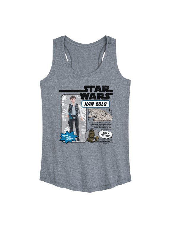 - Han Solo Action Figure Women's Graphic Racerback Tank