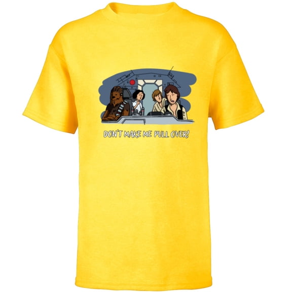 Star Wars Han Solo Falcon “Don’t Make Me Pull Over” Funny - Short Sleeve T-Shirt for Kids - Customized-Yellow