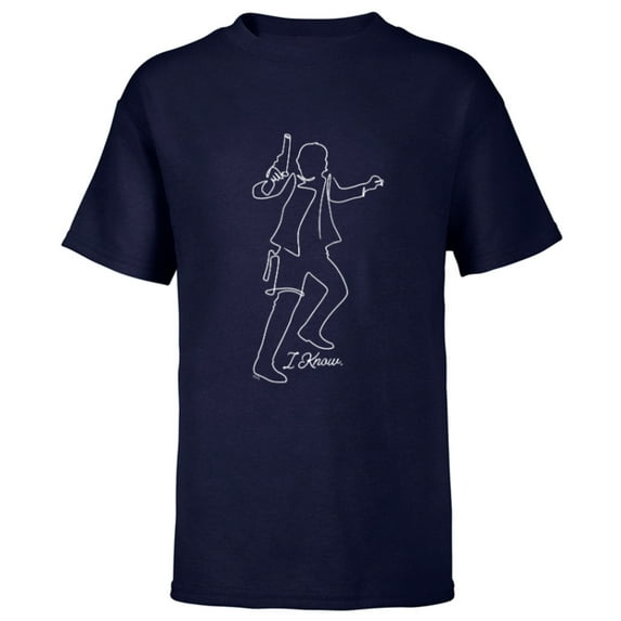 Star Wars Han Solo I Know Couples Valentine’s Day Love - Short Sleeve T-Shirt for Kids - Customized-Navy