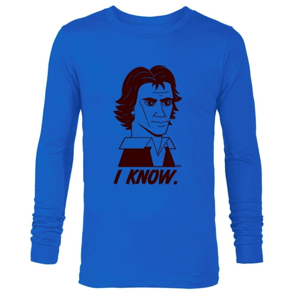 Star Wars Han Solo I Know Illustrated - Long Sleeve T-Shirt for Men - Customized-Navy
