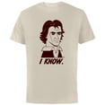 thumbnail image 1 of Star Wars Han Solo I Know Illustrated - Short Sleeve Cotton T-Shirt for Adults - Customized-Natural, 1 of 5