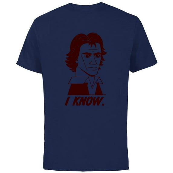 Star Wars Han Solo I Know Illustrated - Short Sleeve Cotton T-Shirt for Adults - Customized-Navy