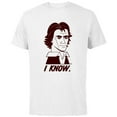 thumbnail image 1 of Star Wars Han Solo I Know Illustrated - Short Sleeve Cotton T-Shirt for Adults - Customized-White, 1 of 5