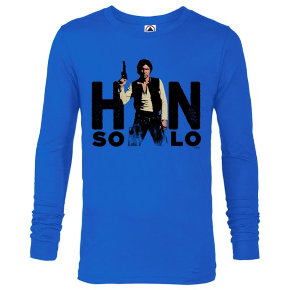 Star Wars Han Solo Letter Replacement Blaster - Long Sleeve T-Shirt for Men – Customized-Royal