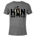 thumbnail image 1 of Star Wars Han Solo Letter Replacement Blaster - Short Sleeve Blended T-Shirt for Adults – Customized-Dark Heather, 1 of 5