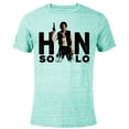 thumbnail image 1 of Star Wars Han Solo Letter Replacement Blaster - Short Sleeve Blended T-Shirt for Adults – Customized-Ocean Blue, 1 of 5