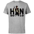 thumbnail image 1 of Star Wars Han Solo Letter Replacement Blaster - Short Sleeve Cotton T-Shirt for Adults - Customized-Athletic Heather, 1 of 5