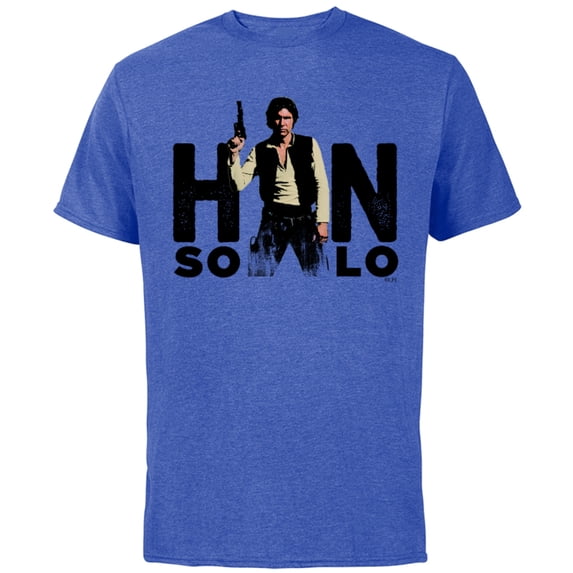 Star Wars Han Solo Letter Replacement Blaster - Short Sleeve Cotton T-Shirt for Adults - Customized-Royal Heather