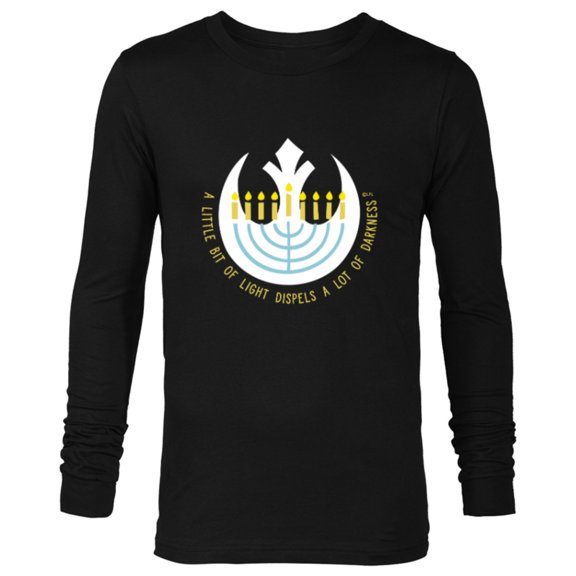 Star Wars Hanukkah Menorah Rebel Alliance A Little Light - Long Sleeve T-Shirt for Men - Customized-Black