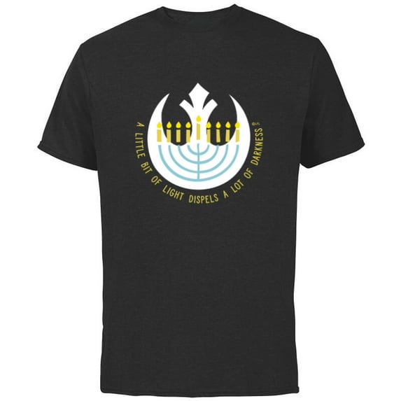 Star Wars Hanukkah Menorah Rebel Alliance A Little Light - Short Sleeve Cotton T-Shirt for Adults - Customized-Black