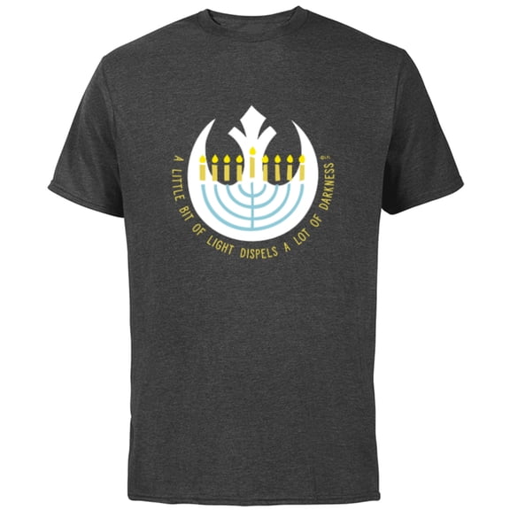 Star Wars Hanukkah Menorah Rebel Alliance A Little Light - Short Sleeve Cotton T-Shirt for Adults - Customized-Charcoal