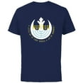 thumbnail image 1 of Star Wars Hanukkah Menorah Rebel Alliance A Little Light - Short Sleeve Cotton T-Shirt for Adults - Customized-Navy, 1 of 5