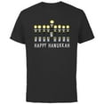 thumbnail image 1 of Star Wars Happy Hanukkah Luke Skywalker Lightsaber Menorah - Short Sleeve Cotton T-Shirt for Adults - Customized-Black, 1 of 5