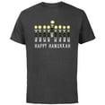 thumbnail image 1 of Star Wars Happy Hanukkah Luke Skywalker Lightsaber Menorah - Short Sleeve Cotton T-Shirt for Adults - Customized-Charcoal, 1 of 5
