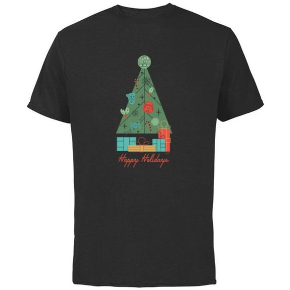 Star Wars Happy Holidays Ornaments - Short Sleeve Cotton T-Shirt for Adults - Customized-Black