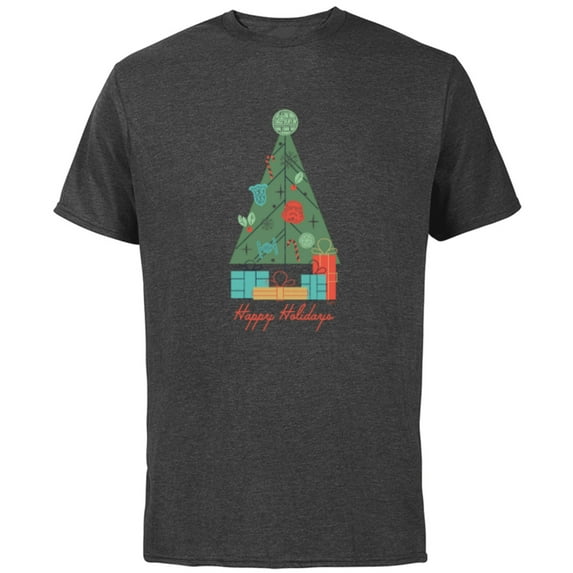 Star Wars Happy Holidays Ornaments - Short Sleeve Cotton T-Shirt for Adults - Customized-Charcoal
