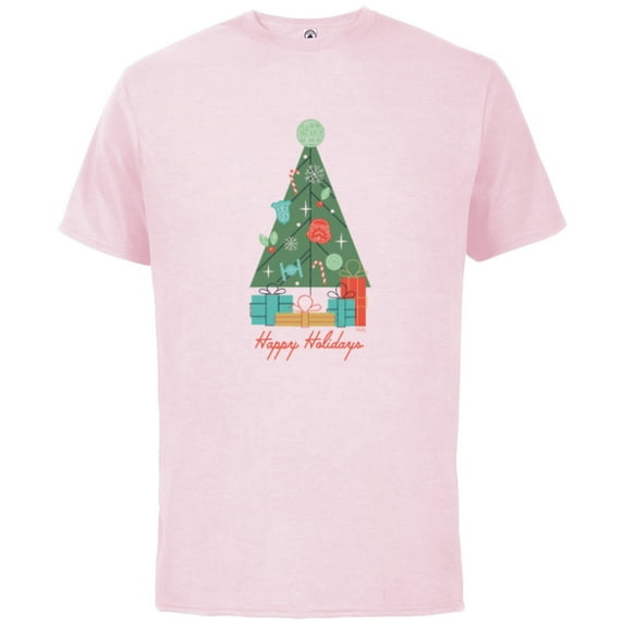 Star Wars Happy Holidays Ornaments - Short Sleeve Cotton T-Shirt for Adults - Customized-Soft Pink