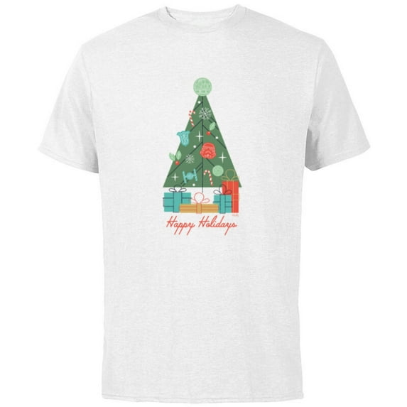 Star Wars Happy Holidays Ornaments - Short Sleeve Cotton T-Shirt for Adults - Customized-White