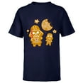thumbnail image 1 of Star Wars Holiday Christmas Darth Vader Gingerbread Cookie - Short Sleeve T-Shirt for Kids - Customized-Navy, 1 of 5