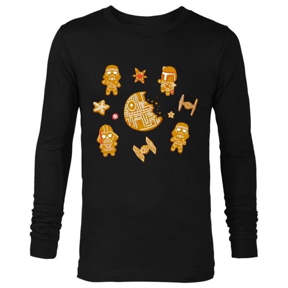 Star Wars Holiday Christmas Gingerbread Cookie Villains - Long Sleeve T-Shirt for Men - Customized-Black