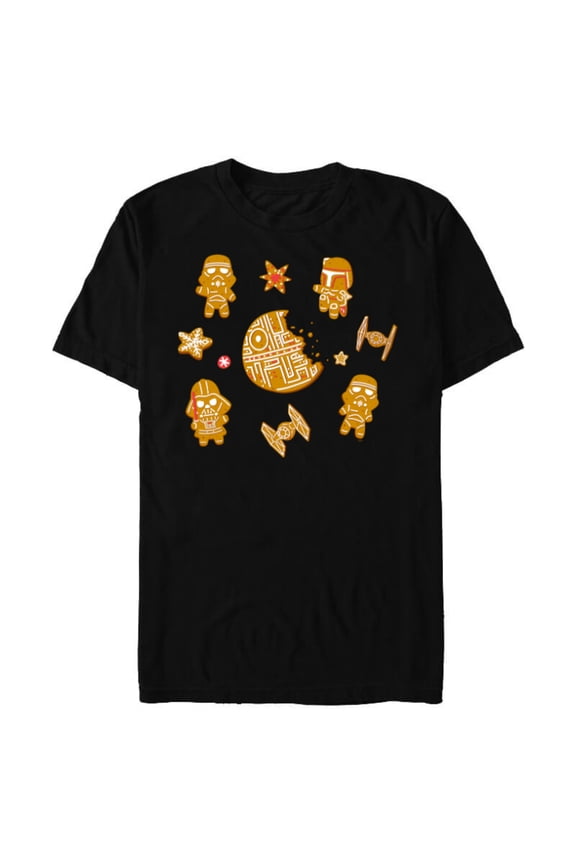 Holiday Christmas Gingerbread Cookie Villains - Short Sleeve Blended T-Shirt for Adults - Customized-Black