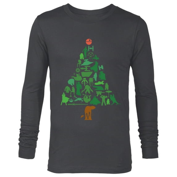 Star Wars Holiday Christmas Tree - Long Sleeve T-Shirt for Men -Customized-Charcoal Heather