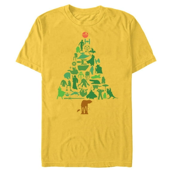 Star Wars Holiday Christmas Tree - Short Sleeve Blended T-Shirt for Adults -Customized-Yellow