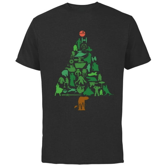 Star Wars Holiday Christmas Tree - Short Sleeve Cotton T-Shirt for Adults -Customized-Black