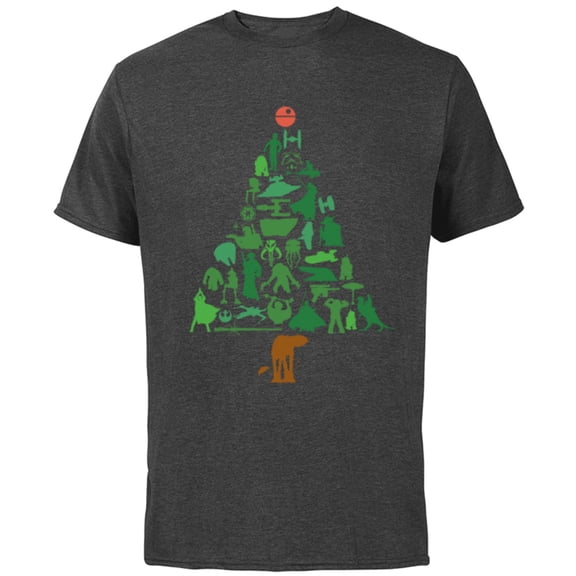Star Wars Holiday Christmas Tree - Short Sleeve Cotton T-Shirt for Adults -Customized-Charcoal