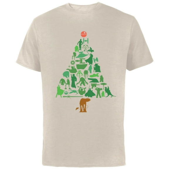 Star Wars Holiday Christmas Tree - Short Sleeve Cotton T-Shirt for Adults -Customized-Natural