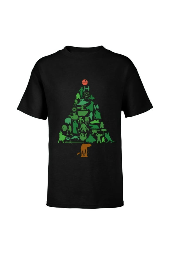 Holiday Christmas Tree - Short Sleeve T-Shirt for Kids -Customized-Black