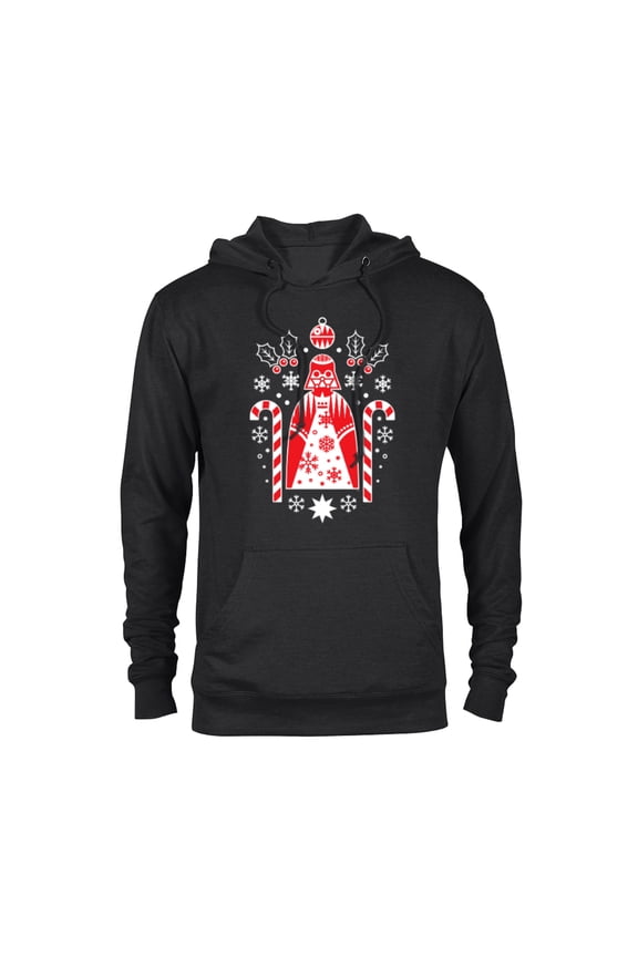 Holiday Darth Vader Christmas Sweater Pattern - Pullover Hoodie for Adults - Customized-Black