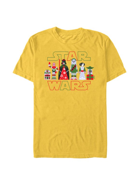 Holiday Galactically Festive Christmas Logo - Short Sleeve Blended T-Shirt for Adults - Customized-Yellow
