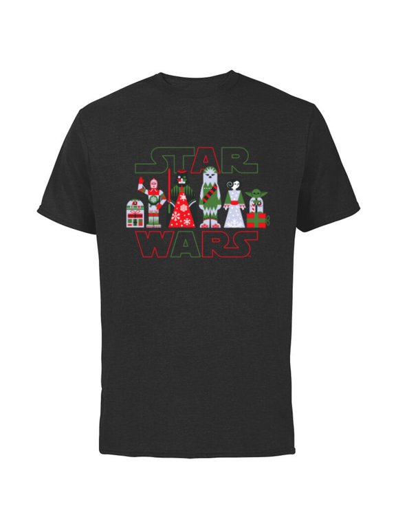 Holiday Galactically Festive Christmas Logo - Short Sleeve Cotton T-Shirt for Adults - Customized-Black