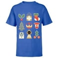 thumbnail image 1 of Star Wars Holiday Icons Ugly Christmas Sweater - Short Sleeve T-Shirt for Kids - Customized-Royal, 1 of 5