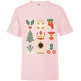 thumbnail image 1 of Star Wars Holiday Icons Ugly Christmas Sweater - Short Sleeve T-Shirt for Kids - Customized-Soft Pink, 1 of 5